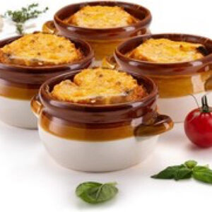 NIB French onion soup bowl, French onion soup, slow cooker, oven-safe bowl,